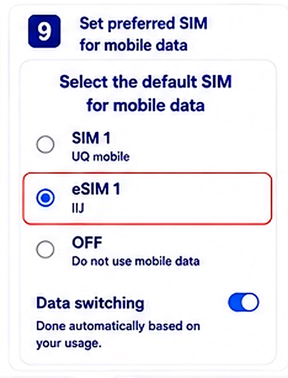 AndroidのeSIM設定手順9