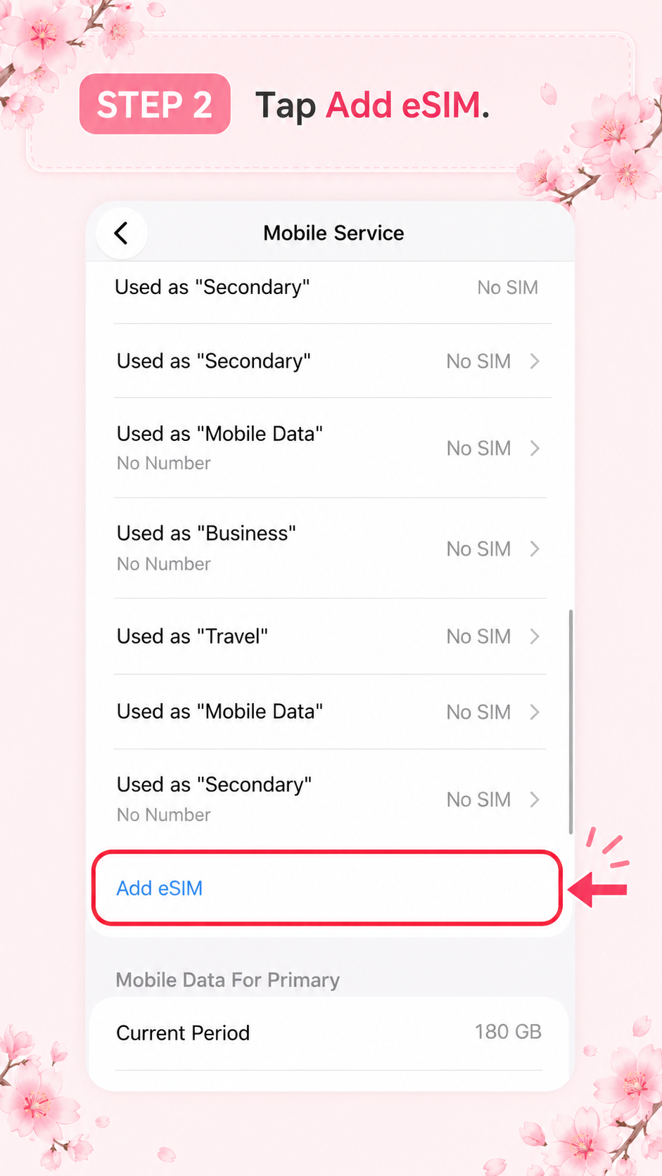 iPhoneでeSIMを追加する手順